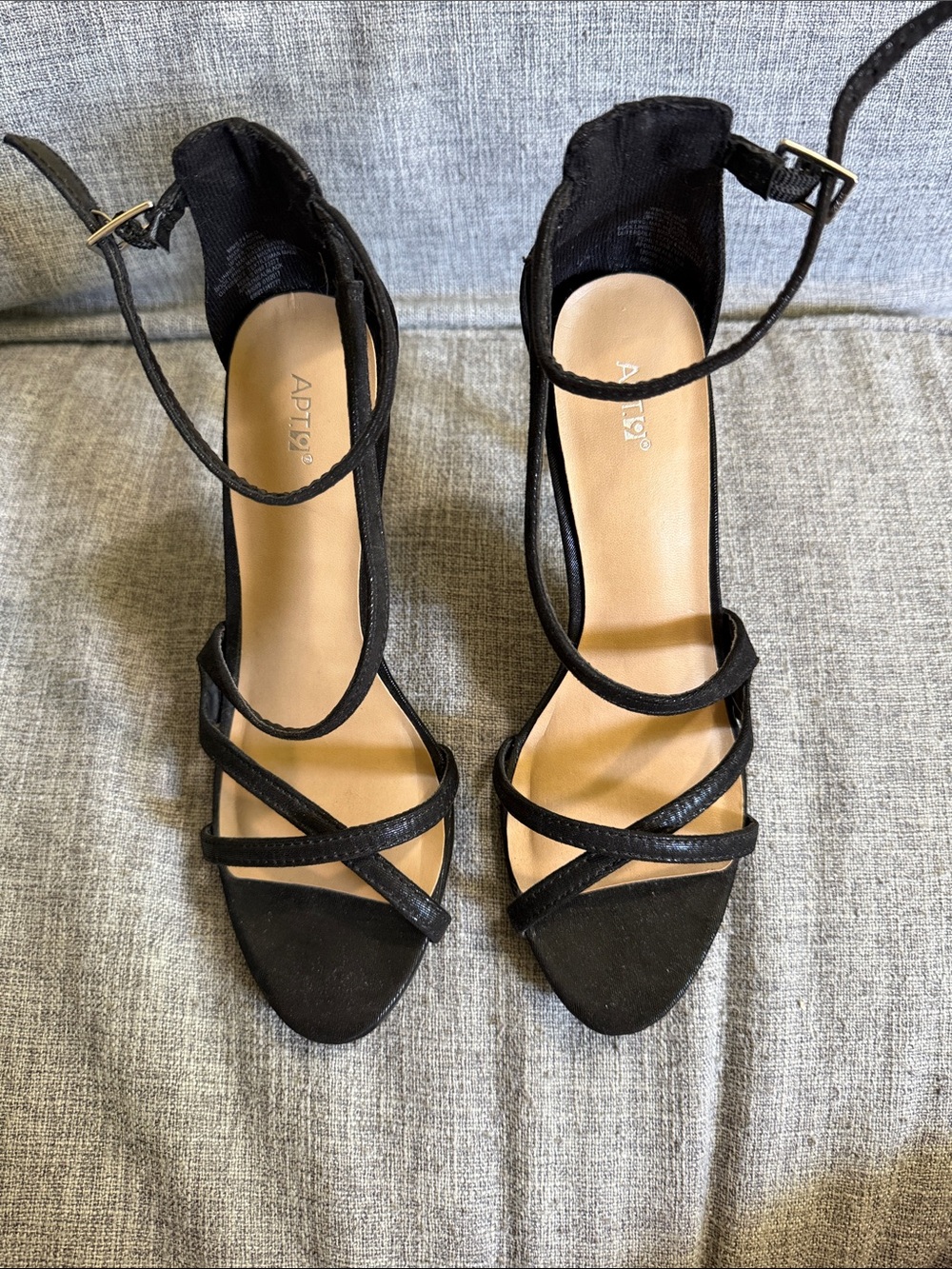 Apt. 9 Black Strappy Ankle-Wrap Heels